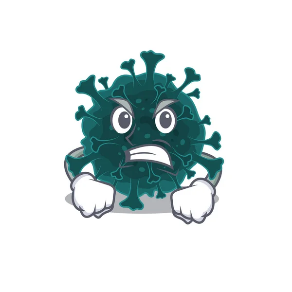 コロナウイルスCovid 19怒っている顔をした漫画のキャラクターデザイン — ストックベクタ