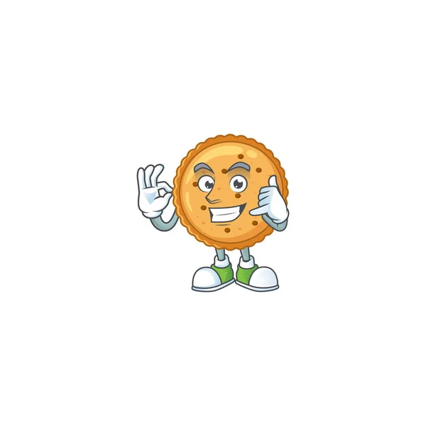 Call me funny peanut butter cookies mascot picture style — Stockvector