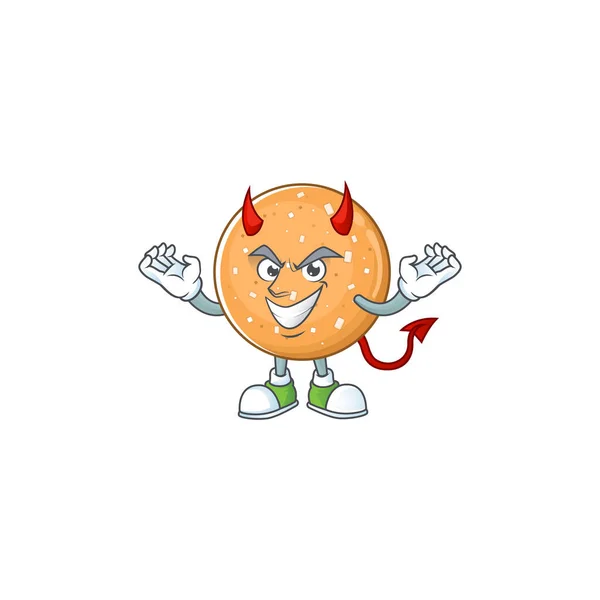 Een wrede duivel suiker koekjes Cartoon karakter ontwerp — Stockvector