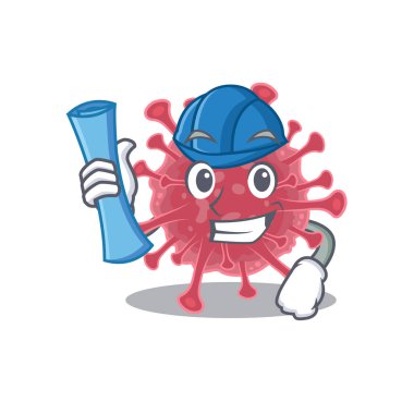 Mavi iz ve mavi miğfere sahip gülen koronavirüs hastalığı mimarı.