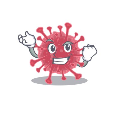 Coronavirus hastalığı çizgi film karakteri gibi gülen yüzlü.