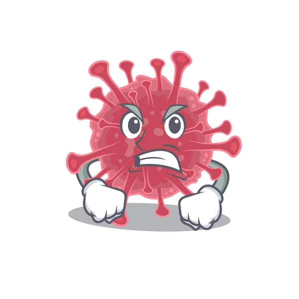 Desain karakter penyakit Coronavirus dengan wajah marah Stok Ilustrasi Bebas Royalti