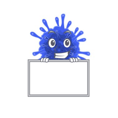 Gülen bakteri koronavirüs çizgi film karakteri biçimi tahtayı getirir