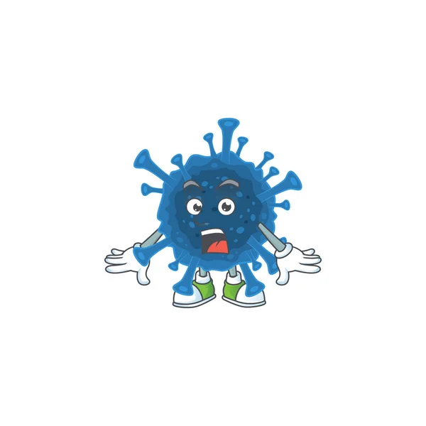 Cartoon character design of coronavirus desease with a surprised gesture — Wektor stockowy