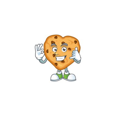 Call me funny gesture chocolate chips love mascot cartoon design