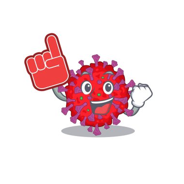 Coronavirus parçacık maskotu tarzı köpük parmaklı