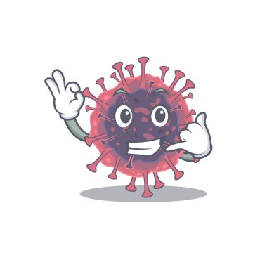 Mikrobiyoloji Coronavirus Maskot Çizgi Filmi Tasarımı Bana Jest deyin