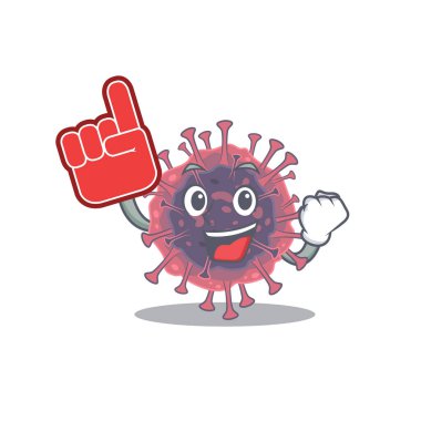 Mikrobiyoloji Coronavirus maskot tarzı köpük parmaklı