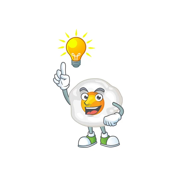 Fried egg mascot character design with have an idea cute gesture — 图库矢量图片