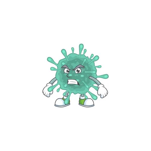Charming coronaviruses mascot design style waving hand — Stock Vector