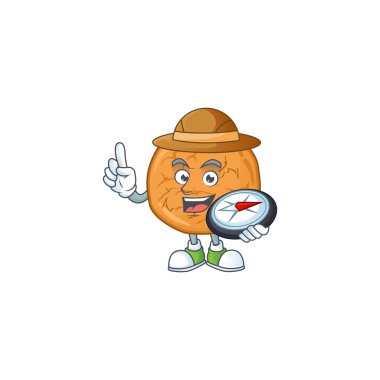 Pekmez kurabiyeleri. Pusula kullanarak çalışan deneyimli bir kâşif.