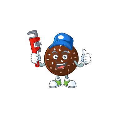 Chokladboll çizgi film karakter tasarımının akıllı tesisatçı çalışanı