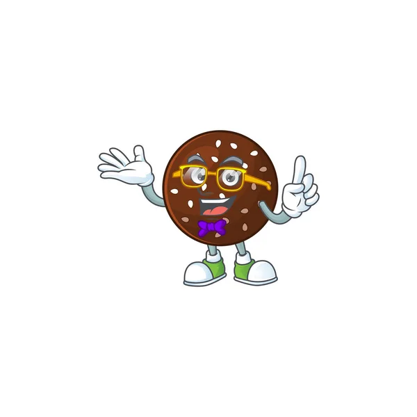 Super Funny chokladboll в стиле дизайна талисмана — стоковый вектор