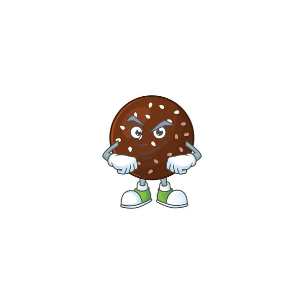 Um ícone do design mascote chokladboll com gesto confiante — Vetor de Stock