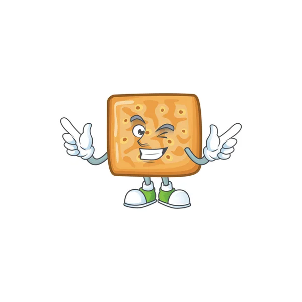 Funny crackers cartoon design style with wink eye face — Stockový vektor