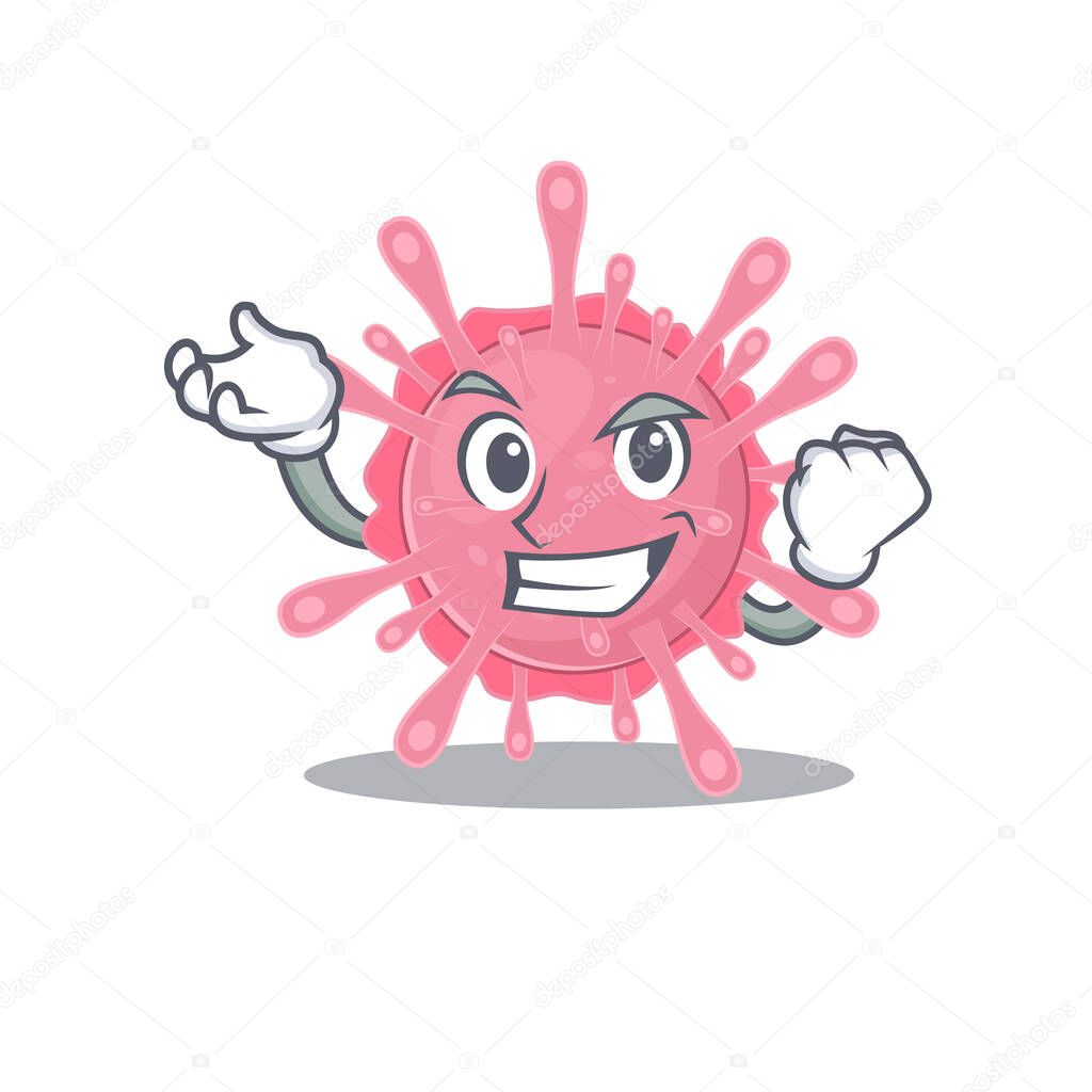 Corona virus germ cartoon character style with happy face