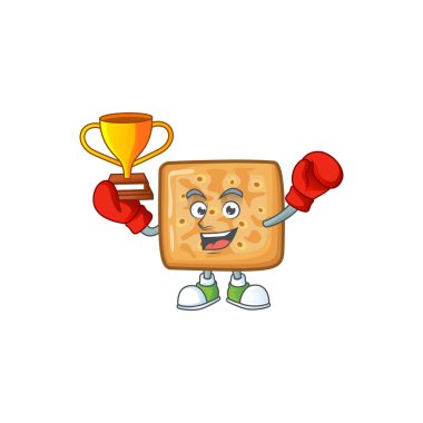 Maskot tasarımlı krakerlerin mutlu yüzü