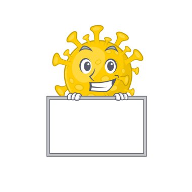 Smiley Corona Virüs Teşhisi Çizgi film karakteri stili Tahtayı Getirme