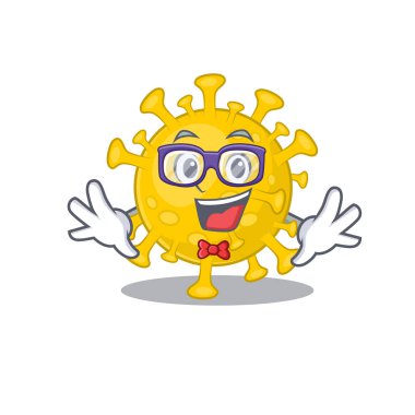 Süper komik inek korona virüs tanısı çizgi film karakteri tasarımı