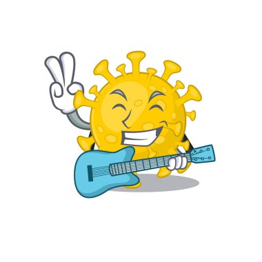 Akşam yemeği serin Corona Virüsü teşhisi gitar çalan çizgi film