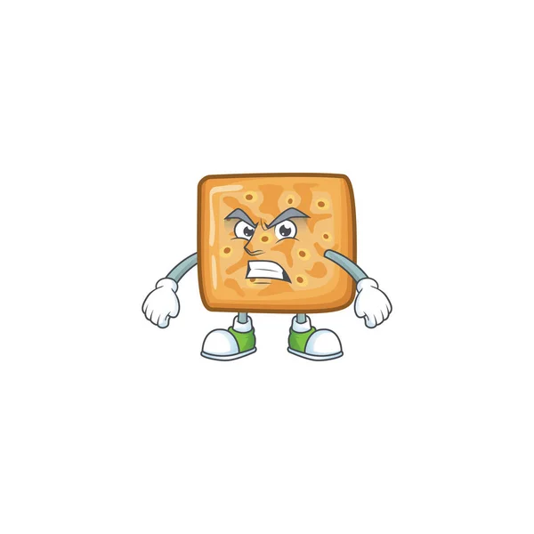 Charming crackers mascot design style waving hand — 스톡 벡터