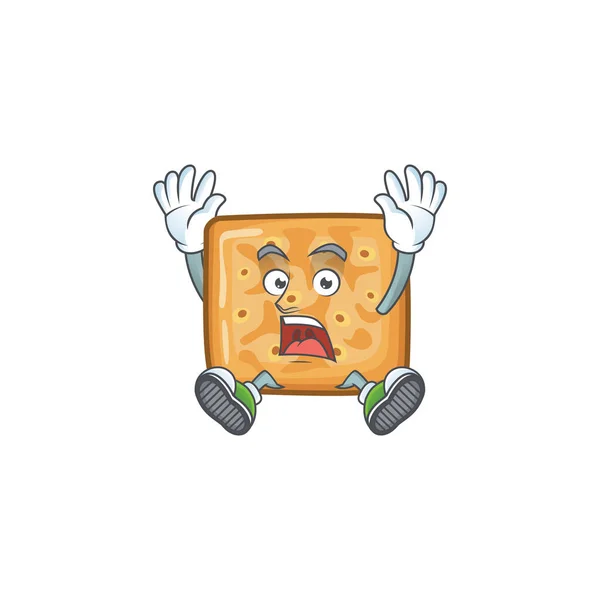 A stunning crackers cartoon character with happy face — 스톡 벡터