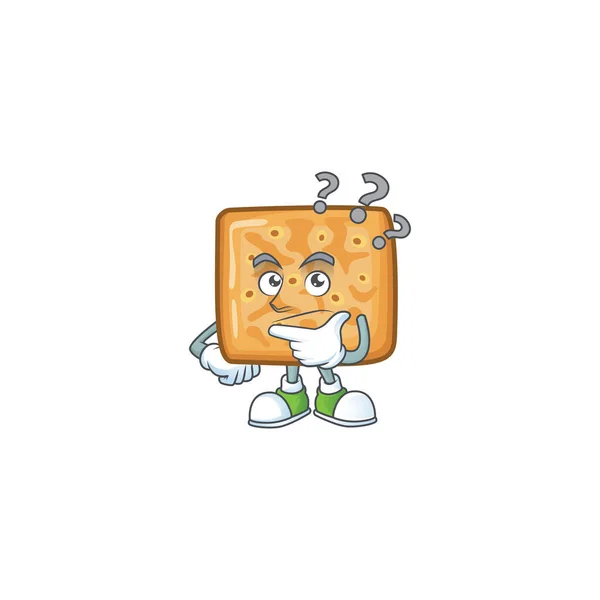 Personagem de desenho animado bonito crackers usando um microfone — Vetor de Stock