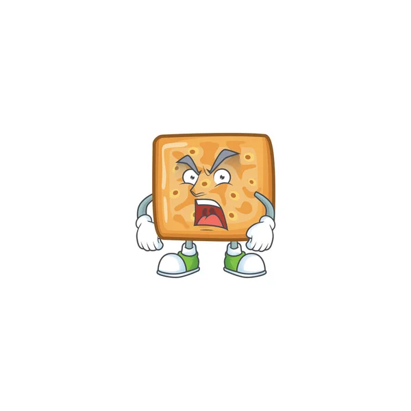 Crackers mascot design concept showing angry face — Stock Vector