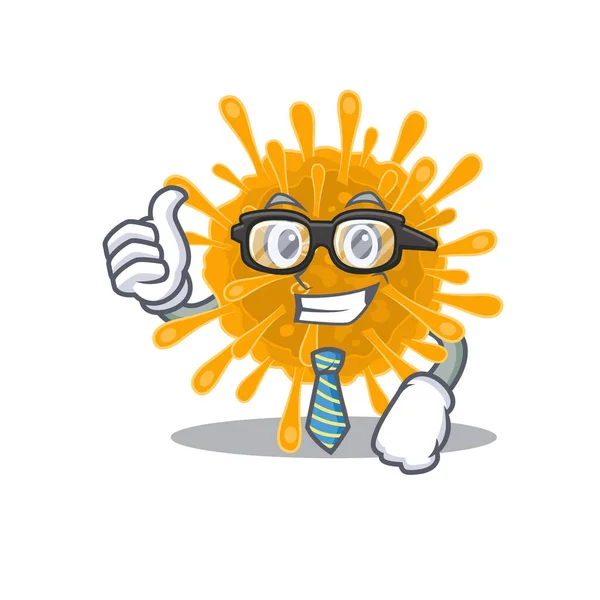 Coronaviruses Businessman cartoon character with glasses and tie — 图库矢量图片