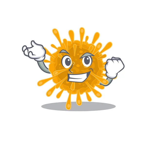 Coronaviruses cartoon character style with happy face — Stockový vektor