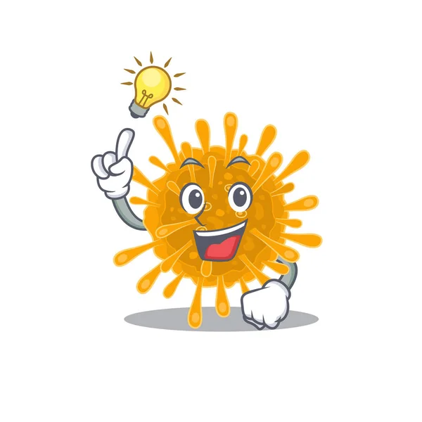 Avoir une idée geste de conception de caractère mascotte coronavirus — Image vectorielle