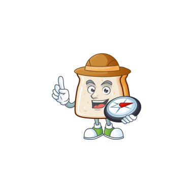 Bir dilim ekmek deneyimli bir kâşif pusula kullanıyor.