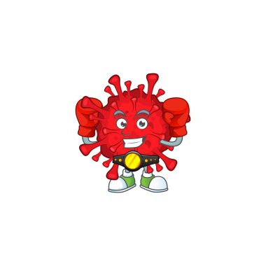 A sporty boxing of dangerous coronaviruses mascot design style