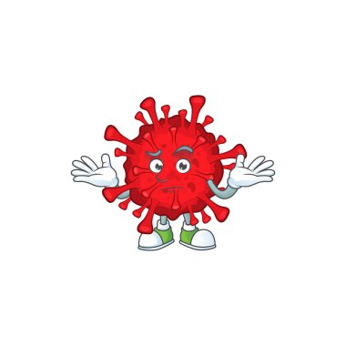 A picture of smirking dangerous coronaviruses cartoon character design style clipart