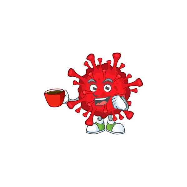 Coronavirus pericoloso stile di progettazione della mascotte che mostra un gesto Ok — Vettoriale Stock