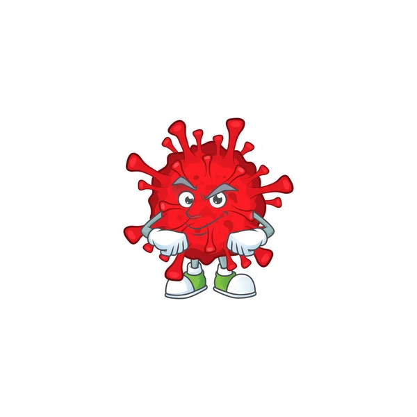 An icon of dangerous coronaviruses mascot design with confident gesture — Wektor stockowy