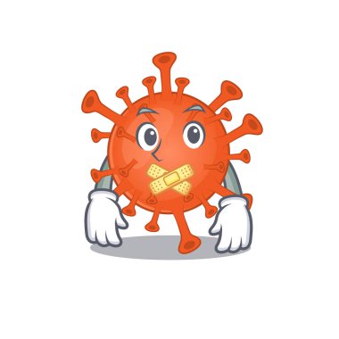 Deadly corona virus mascot cartoon character design with silent gesture