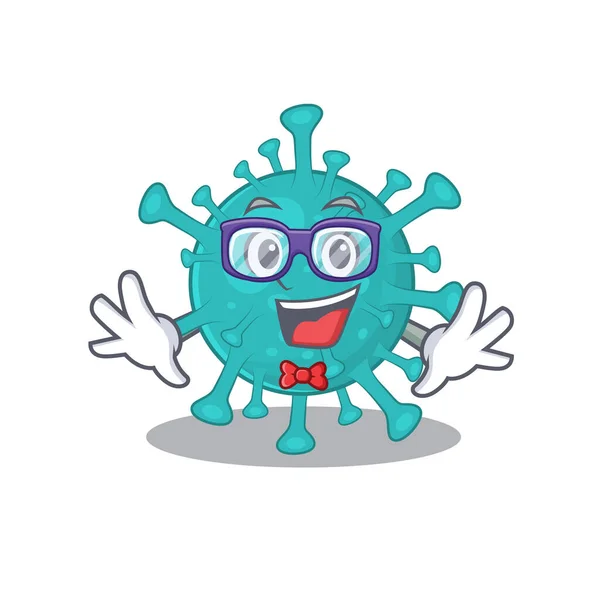 Super Funny Geek corona zygote virus cartoon character design — Stock Vector
