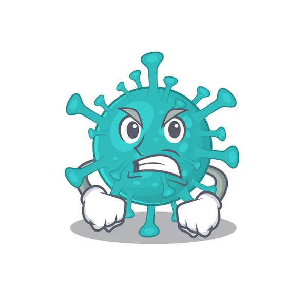 Corona zygote virus cartoon character design with angry face — Stock vektor