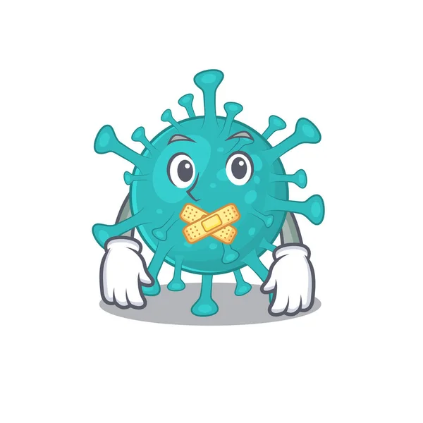 Corona zygote virus mascot cartoon character design with silent gesture — Stok Vektör