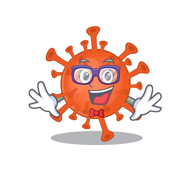 Super Funny Geek deadly corona virus cartoon character design — ストックベクタ