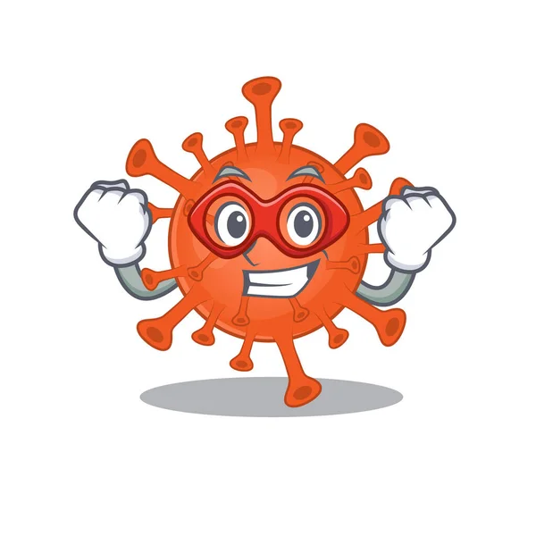 A picture of deadly corona virusin a Super hero cartoon character — Stockvektor