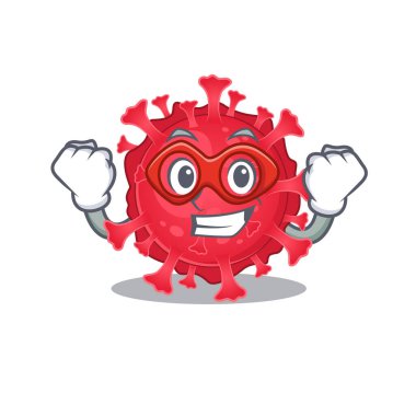 A picture of coronavirus substance in a Super hero cartoon character