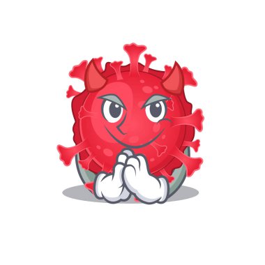 A picture of coronavirus substance in devil cartoon design