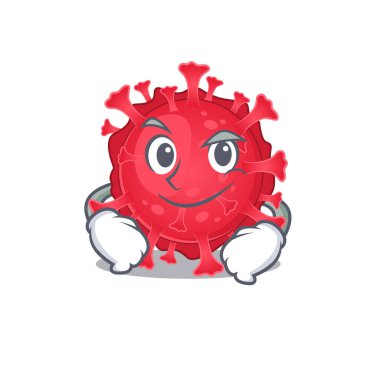 Funny coronavirus substance mascot character showing confident gesture