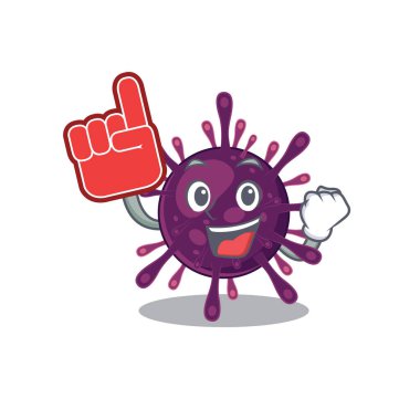 Coronavirus böbrek yetmezliği. Köpük parmaklı maskot tarzı.