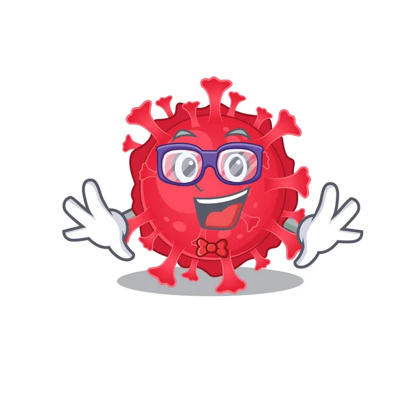 Super Funny Geek coronavirus substance cartoon character design — Stock Vector