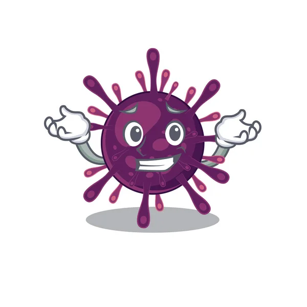 Volto felice di coronavirus insufficienza renale mascotte stile cartone animato — Vettoriale Stock