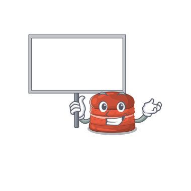 Kirazlı makarna sevimli çizgi film karakteri bir tahta getir.