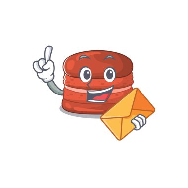 Şirin yüzlü, kirazlı, maskot tasarımlı, zarflı.